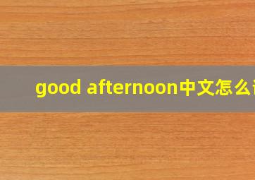 good afternoon中文怎么说